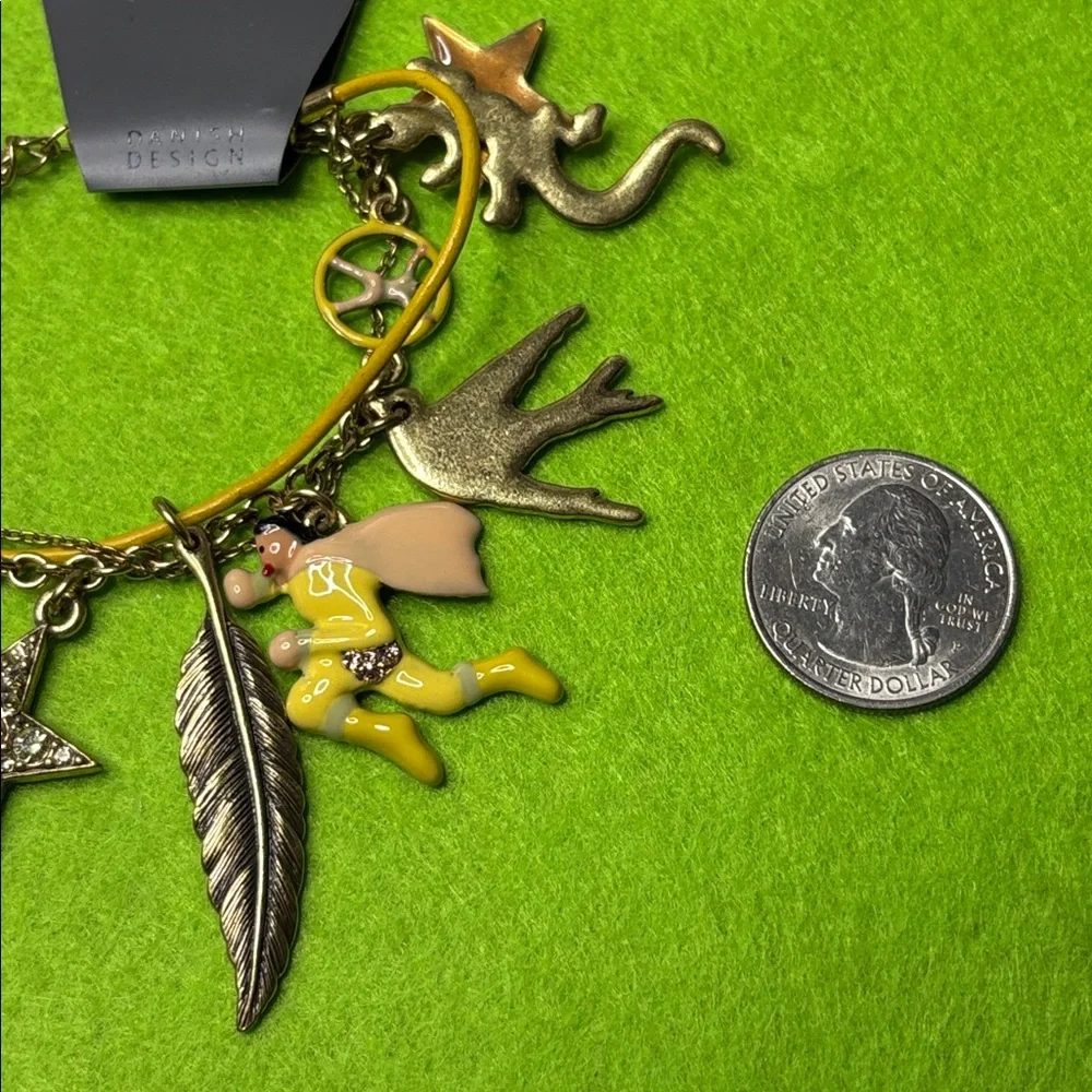 Pilgrim Gold Tone and Yellow Charm Bracelet